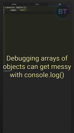 Stop using console.log for arrays. #javascript #coding