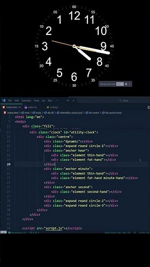Create a Stunning Analog Clock with HTML CSS and JavaScript in Minutes #clock #coding #html #css