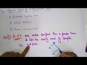 Abstract Syntax tree (AST) | Postfix | Intermediate Code | Compiler Design | Lec-35 | Bhanu Priya