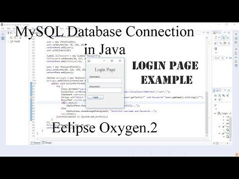 MySQL Database connection in Java using Eclipse || Login page Example || English