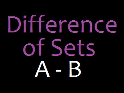 Set Theory : Difference of two sets