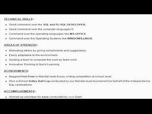 SQL Developer Sample Resume Format