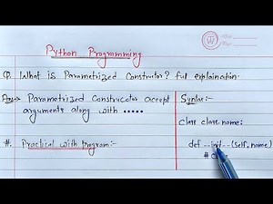 Parameterized Constructor in Python | Learn Coding