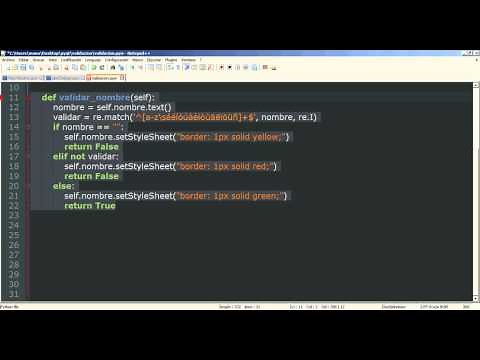 6 - Python PyQt (Interfaz gráfica) - Validar formularios con expresiones regulares