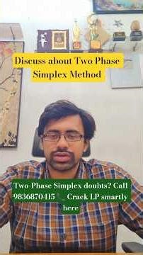 Two Phase Simplex Method Explained Fast | Linear Programming Trick #OperationsResearch #Maths