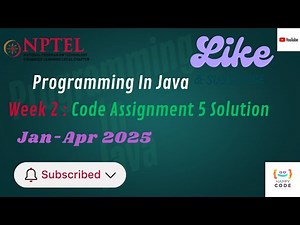 Programming In Java: NPTEL Swayam Week 2 Assignment 5 Solution | Step-by-Step | Happy Coder | Java