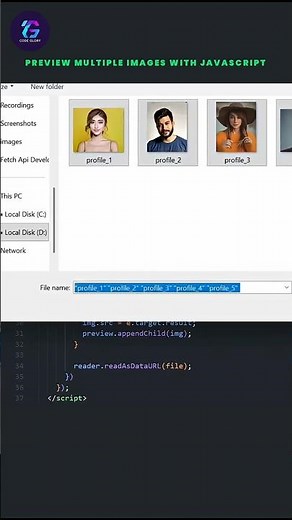 Web Dev Hack: Multiple Image Upload Using JavaScript | JavaScript Multiple Image Upload #shorts #js