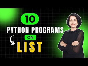 PYTHON LIST Important Programs | Class 11 Computer Science | ENGLISH