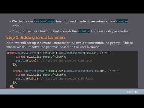 How to Create an Asynchronous Custom Prompt in JavaScript