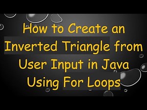 How to Create an Inverted Triangle from User Input in Java Using For Loops