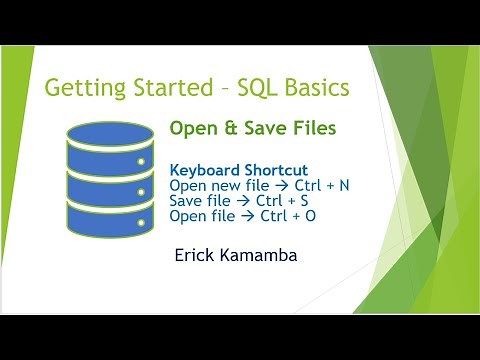 Microsoft SQL Database - Opening and Saving Query Window File