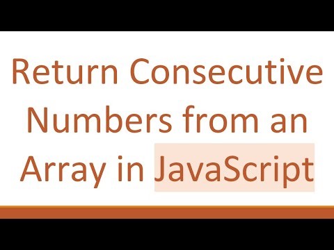 Return Consecutive Numbers from an Array in JavaScript