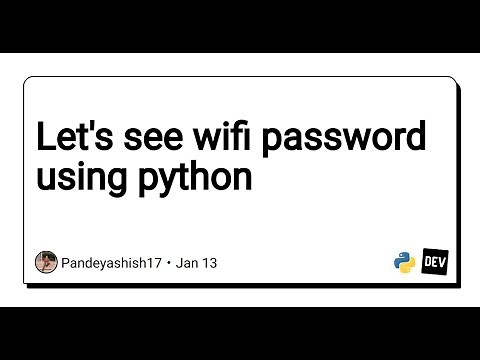 Let's see wifi password using python