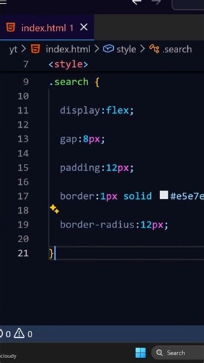 Search field with icon using css #coding #webdesign