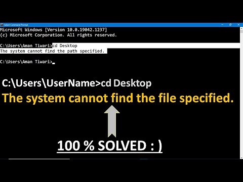 How to Solved System Cannot Find The Path Specified In Windows 10 || Cd Desktop command not working