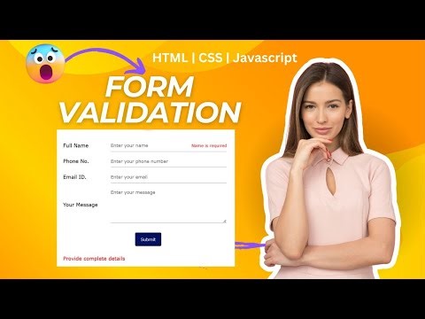 Form validation using javascript | Step by step process