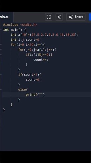 Find PrimeNumbers in an Array usingC SimpleLogic Explained 💻#CProgramming#CodingShorts #LearnToCode