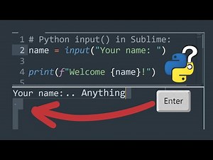 Python input( ) in Sublime Text [SOLVED]