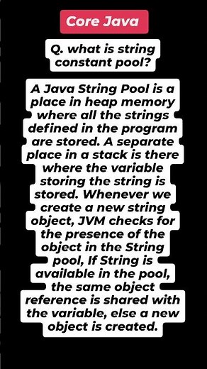 "Understanding Java String Constant Pool | Memory Optimization and String Management in Java"