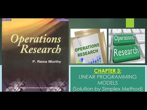 CHAPTER 3: Linear Programming Models (Solution by Simplex Method)