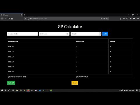 5 Point GPA JavaScript Calculator