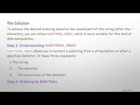 How to Order My String Column Using SUBSTR and CAST in MySQL