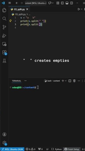 Python Bug #38 – split(" ") vs split()