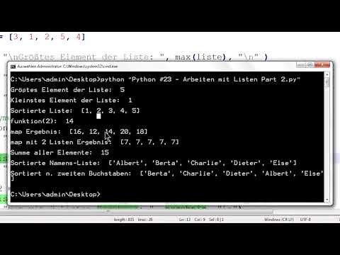 Python Crashkurs für Anfänger #23 | λ-Funktionen & Arbeiten mit Listen - Part 2