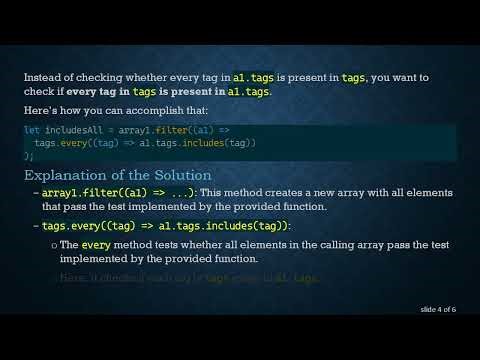 How to Filter Objects in JavaScript Arrays to Match All Given Tags