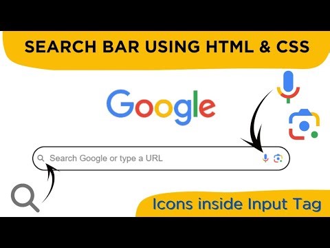 Google Search Bar Design with HTML & CSS | How to Add Icons to Input Field