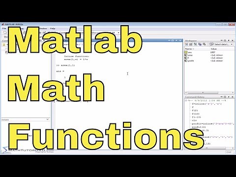 Matlab Tutorial - 53 - Defining Mathematical Functions