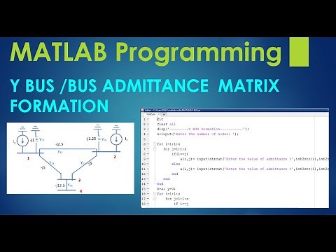 BUS admittance matrix or Y BUS matrix formation with example | MATLAB Programming Tutorial