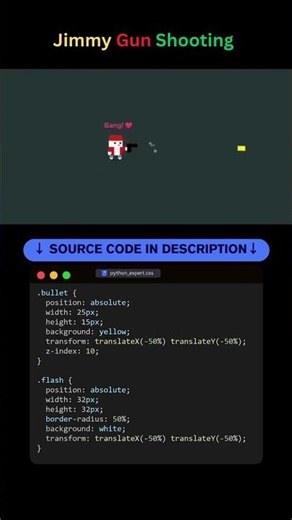 Jimmy Gun Shooting – Bullet Flash Animation Pure CSS! #coding #programming #webdesign #cssanimation