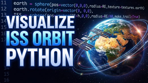 Python simulation: Upgraded animation of the ISS orbit