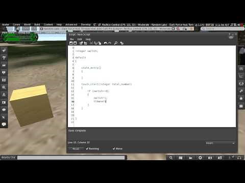 Second Life Scripting: Beginner 01 - Creating a Simple Switch
