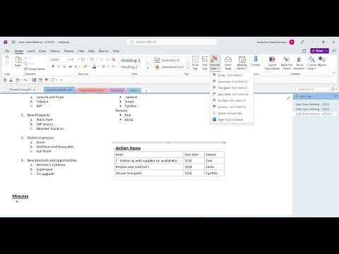 OneNote Action Items become Outlook Tasks