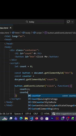 Started JavaScript today.Building with let and const. #html #css #javascript #webdevelopment