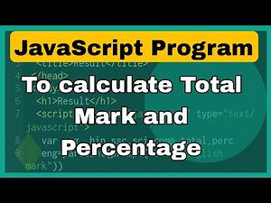 JavaScript program to Calculate total marks and percentage of a student