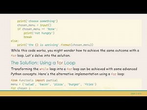 Transforming a while Loop into a for Loop in Python