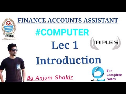 Lec 1 - Introduction to Computers by Anjum Sir for JKSSB Exams