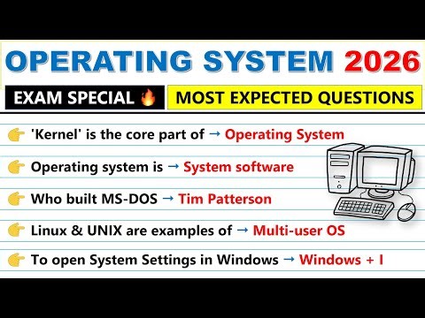 🔥 Top 50 Operating System MCQs 2026 | Most Expected Questions for All Exams