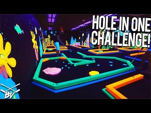 HOLE IN ONE ON EVERY HOLE?! - MINI GOLF HOLE IN ONE TRICK SHOT CHALLENGE!