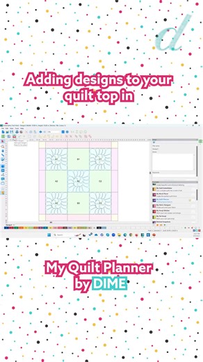 When your quilt top layout is ready, the next step is adding designs.⁠ With My Quilt Planner, it’s an easy process:⁠ ⁠ ✅ Choose a block, border, or corner design from the library⁠ ✅ Let autofit place it exactly where it belongs⁠ ✅ Copy or mirror designs to keep the layout consistent⁠ ✅ Preview the finished quilt top on screen before stitching⁠ ⁠ When everything looks right on screen, you’re ready to stitch with confidence!⁠ ⁠ #machineembroidery #embroiderysoftware #quiltdesign #quiltplanning #qu