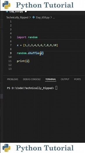 Shuffle Lists in Python In One Line | Python Tutorial