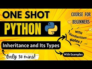 One Shot Inheritance and Its Types | Super( ) Method | Python for Beginners