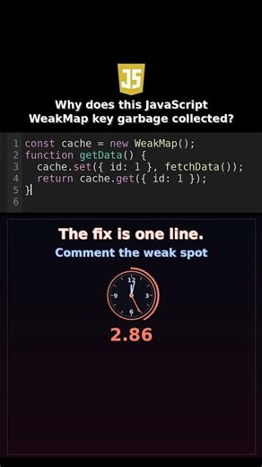 Why does this JavaScript WeakMap key garbage collected? #javascriptreliability