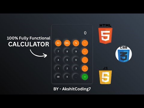 Build a Calculator Using HTML, CSS & JavaScript | Step-by-Step Tutorial 🔥