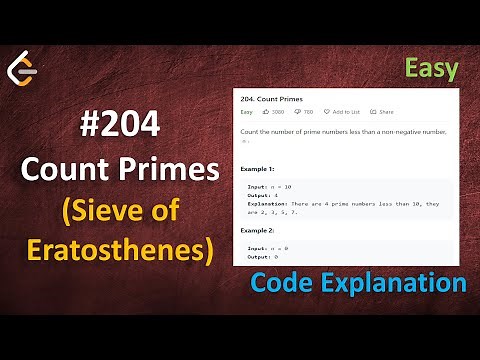 Count Primes (Sieve of Eratosthenes) | Leetcode - 204