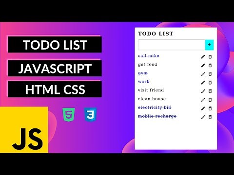TODO LIST USING JAVASCRIPT