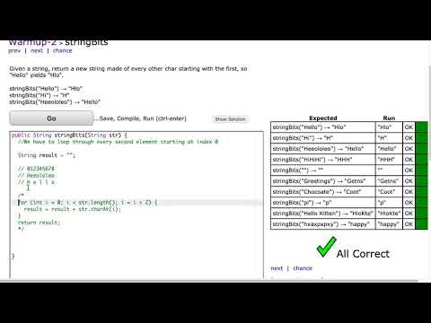 Codingbat - stringBits (Java)